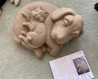 $30 George Carruth dog and cat sculpture