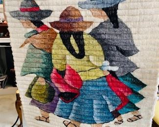 $75 - Alpaca wall hanging from Peru 33" by 22".  Some damage on back side of bottom.