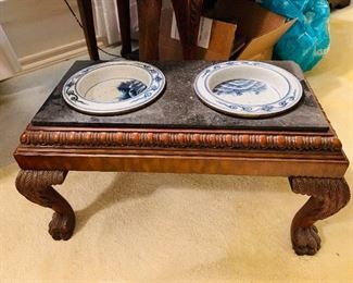 $180 - Maitland Smith dog bowls and stand, made in Philippines.  