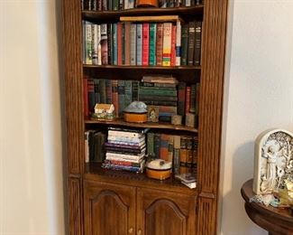 $220 each - solid bookcase with wood detailing - 2 available