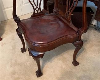 $240 - Unique desk chair with leather seat 