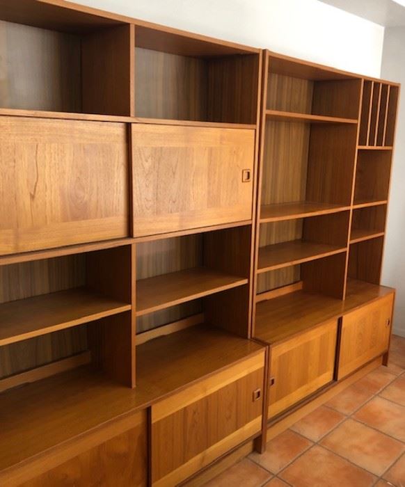 Mid Century Danish Modern Teak Wall Units by Domino Mobler