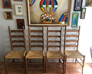 Set/4 Ladderback Chairs