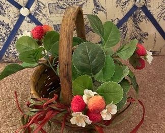 Basket with Silk Flowers