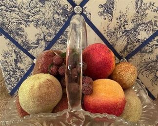 Picture Fabric Board, Crystal Basket, Assorted Beaded Fruits