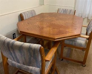 Oak Dinnette Table with Four Chairs