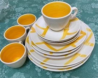 Vintage Hand Painted Stangl Yellow Bamboo Dinnerware