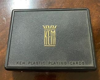 Vintage Plastic KEM Playing Cards & Case
