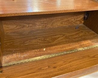 Lighted King Size Bedroom Set with Cabinets and Hidden Bookcase Space, Bedding