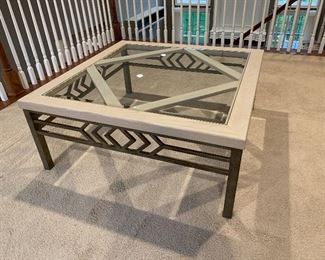 Glass top coffee table (40”W x 40”D x 17”H) - $250 or best offer