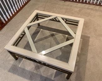 Glass top coffee table (40”W x 40”D x 17”H) - $250 or best offer