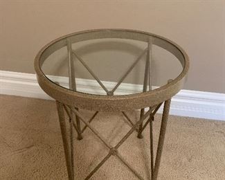 Glass top side table (18”W x 20”H) - $60 or best offer