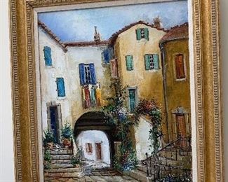 “Provençal Village Scene
Oukli
27 1/2 x 24
800.00