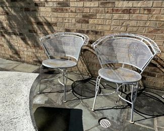 pair wrought iron chairs (need paint) 45.00 each