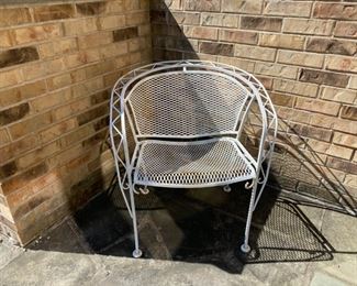 wrought iron armchair (needs paint) 50.00