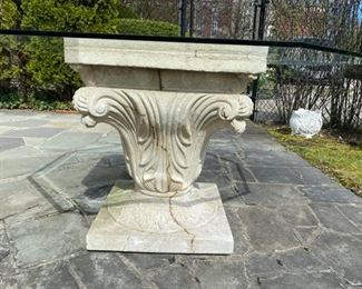 detail of column table base (cracks are molded into base).