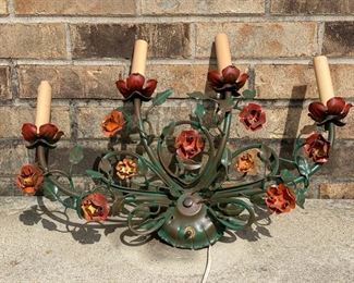 vintage tole floral wall sconce 85.00