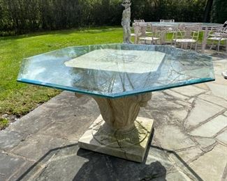 glass top Corinthian column dining table 325.00