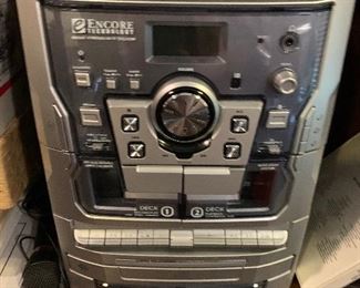 encore radio/cassette/record player and speakers