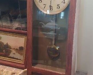 Large wall hanging regulator clock--electric(not working--cords have been cut