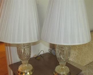 Lot 13 - Two Vintage Glass Lamps $30.00              