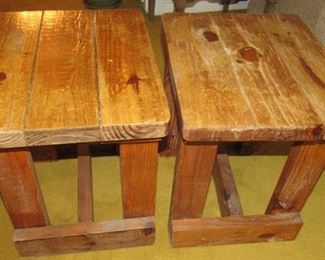 Lot 27- Two Vintage Wood End Tables great for restoring $25.00                                                                       