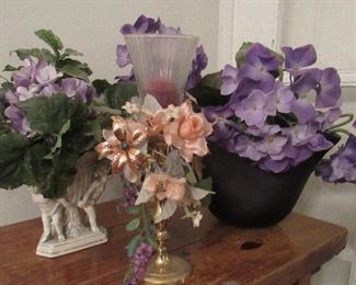 Lot 30 - Lot of Purple plastic and silk possibly in Vase's $30.00                                                                                 