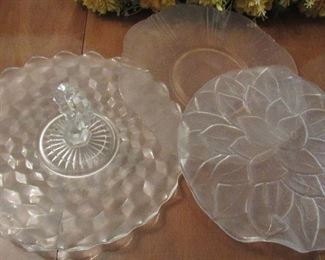 Lot 39 - Three Decorative Crystal Serving Plates $25.00  