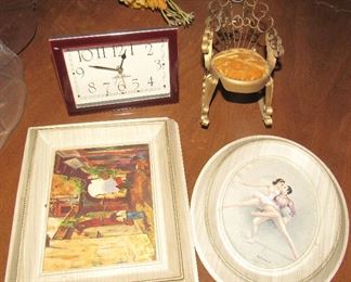Lot 40 - Lot of Miscellaneous items Clock, Mini Chair etc. $15.00                                                                            