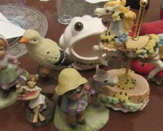Lot 52 - Large lot of Miscellaneous items, miniature porcelain items, birds, candles, miniature salt & pepper shaker etc. The next two pictures are apart of this lot $45.00                                                               
