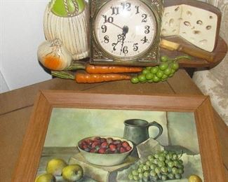 Lot 77 - Kitchen clock set and picture $20.00      