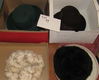 Lot 99, Lot 100 & Lot 101  Large Wonderful Lot of vintage ladies Hats total of 12 hats $100.00          