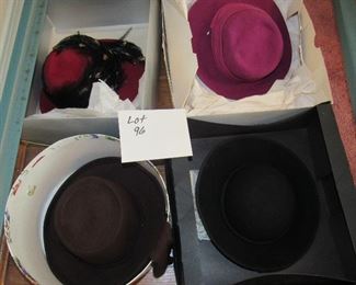 Lot 96, Lot 97 & Lot 98  Large Wonderful Lot of vintage ladies Hats total of 12 hats $100.00                       