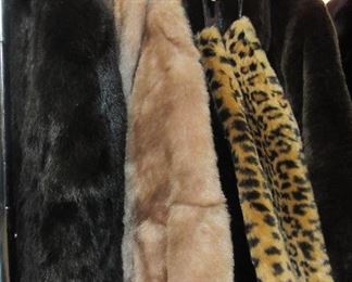 Lot 113 - Lot of vintage fur shawl, fur jacket wrap & coat $150.00