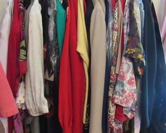 Lot 116 - Large lot of vintage clothing suits, dresses etc. $120.00