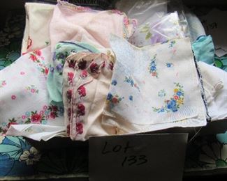 Lot 133 - Large lot of vintage Hanky's $25.00