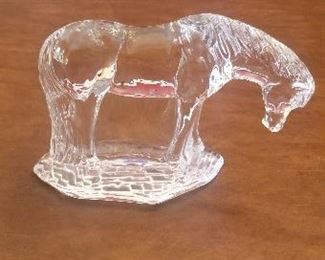 LOT D34 - $50 - WATERFORD CRYSTAL HORSE 5" X 7 1/2"