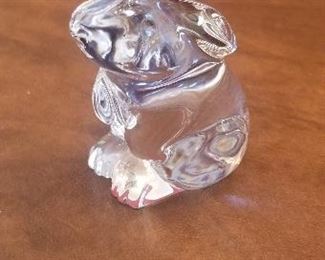 LOT D49 - $30 - BACCARAT CRYSTAL RABBIT PAPERWEIGHT 3" TALL
