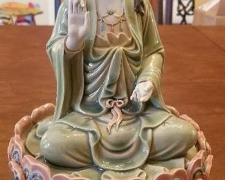 LOT D65 - $125 - BUDDHIST FIGURE SITTING ON LOTUS THRONE 