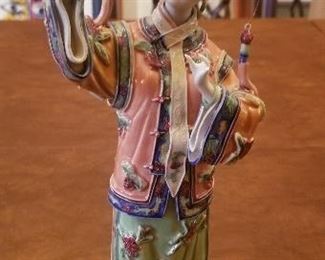 LOT D64 - $30 - ASIAN GIRL FIGURINE (AS IS: MISSING FINGER) 12" X 5"