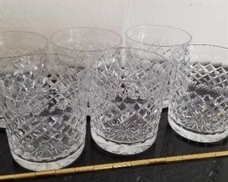 LOT S163 - $35 - SET OF SIX WHISKEY GLASSES, MADE IN SCOTLAND 3 1/2" X 3 1/4"