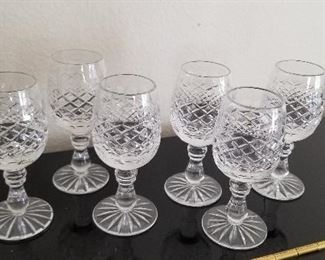 LOT S165 - $30 - SET OF SIX SHERRY GLASSES, MADE IN SCOTLAND 4" X 2"