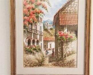 LOT A20- $60- WATERCOLOR BY ECHICHO G. MADE IN MEXICO, 14 X 17 1/2