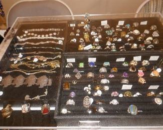 Lots sterling bracelets, rings and more