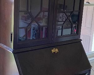 Vasper Reproduction of an Antique Mahogany Secretary Desk/Hutch