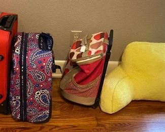 Vera Bradley Luggage, Cooler on Rollers, Yellow Back Rest Pillow