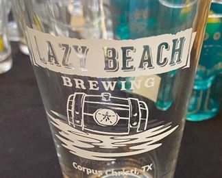 Assorted Collectible Beer Glasses Lazy Beach