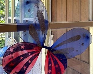 Red, White, Blue Butterfly Wings Costume