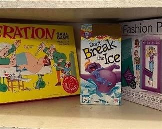 Board Game Operation, Don't Break the Ice, Fashion Plates 
