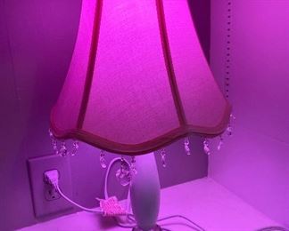 Bedroom Lamp Color is Pink & White